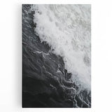 Black and white close-up photo of a dandelion on stretched canvas, suitable for kitchen wall art.