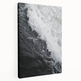 Close-up image of nature elements on a large stretched canvas, featuring green and brown tones, ideal for kitchen wall art.