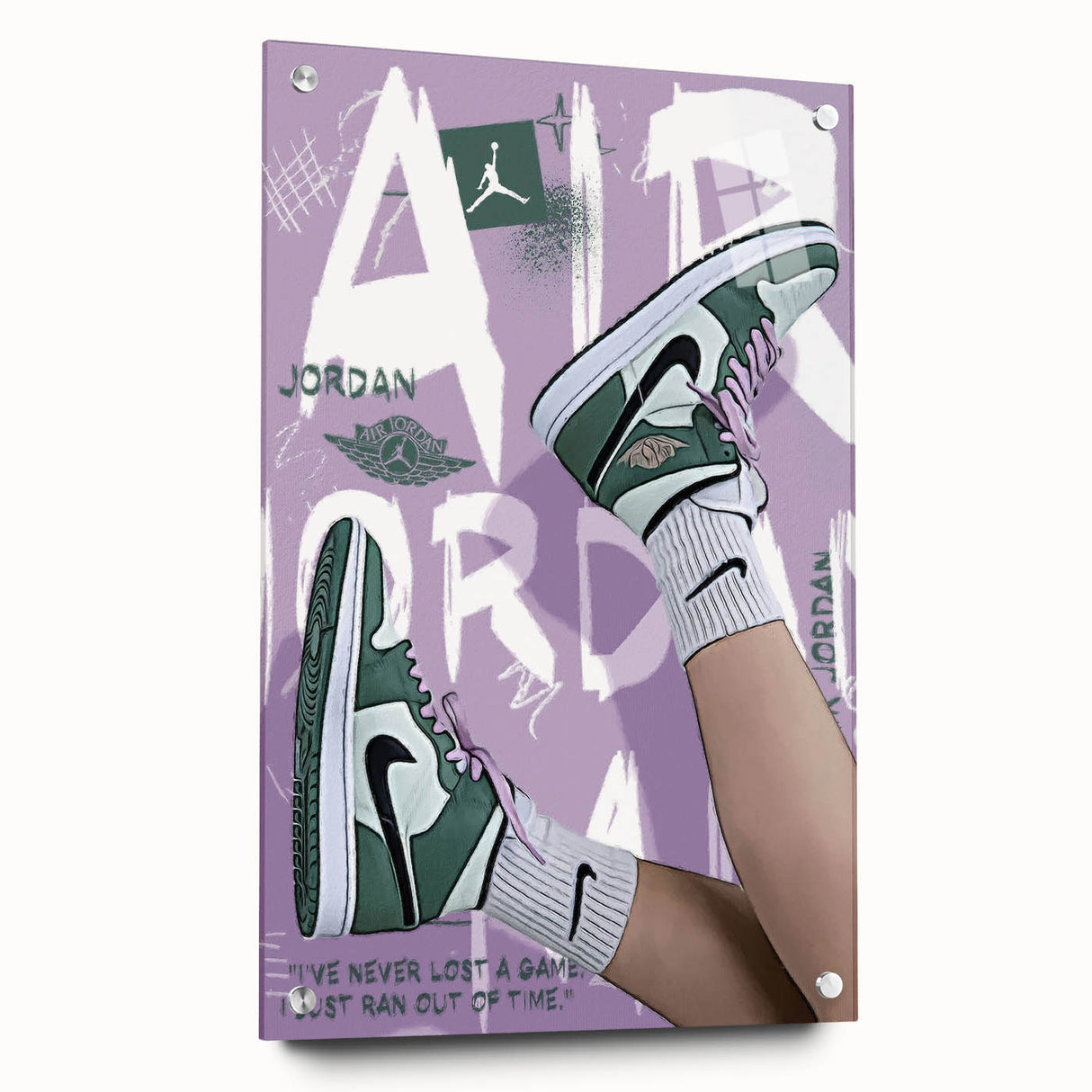 Modern Pop Art Wall Art - Green and Purple Canvas for Urban Décor