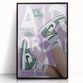Modern Pop Art Wall Art - Green and Purple Canvas for Urban Décor