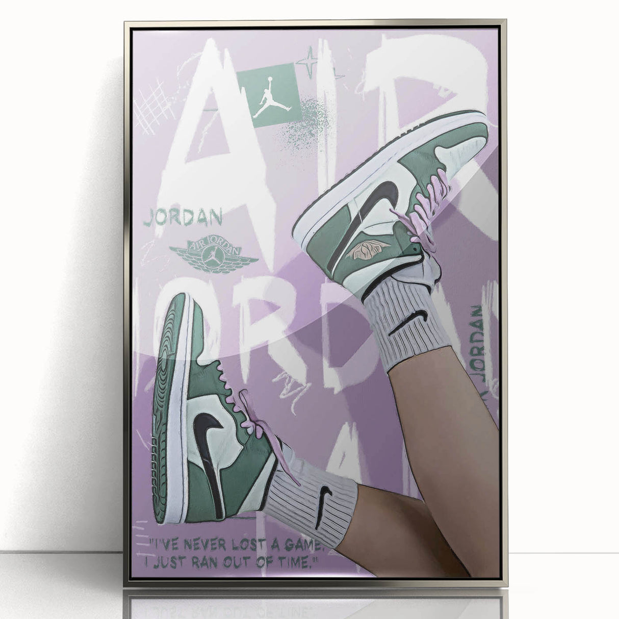 Modern Pop Art Wall Art - Green and Purple Canvas for Urban Décor