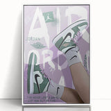 Modern Pop Art Wall Art - Green and Purple Canvas for Urban Décor