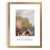 Extra large abstract art print with textured blue and gold swirls on canvas, framed in gold, suitable for living room decor.