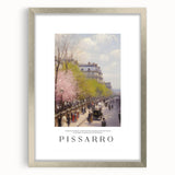 Textured abstract art print in vibrant blues and greens on a framed canvas, ideal for bedroom wall decor.