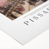 Art deco poster featuring a stylized cityscape in muted gold and navy tones, printed on rolled canvas.