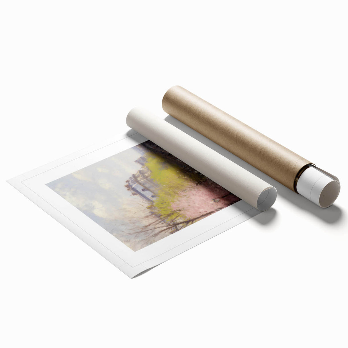 Extra large rolled canvas print featuring muted floral art, ideal for classy bathroom wall art or large living room decor.