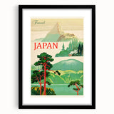 Vintage Japan Travel Poster | Mount Fuji and Scenic Landscape Art Print