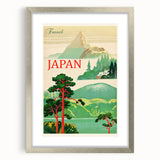 Vintage Japan Travel Poster | Mount Fuji and Scenic Landscape Art Print
