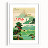 Vintage Japan Travel Poster | Mount Fuji and Scenic Landscape Art Print