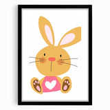 Playful Bunny Nursery Wall Art - Framed Baby Room Decor