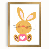Playful Bunny Nursery Wall Art - Framed Baby Room Decor