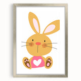 Playful Bunny Nursery Wall Art - Framed Baby Room Decor