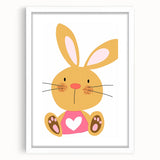 Playful Bunny Nursery Wall Art - Framed Baby Room Decor