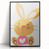 Playful Bunny Nursery Wall Art - Framed Baby Room Decor