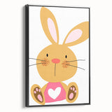 Playful Bunny Nursery Wall Art - Framed Baby Room Decor