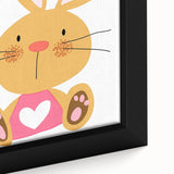 Playful Bunny Nursery Wall Art - Framed Baby Room Decor