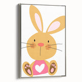 Playful Bunny Nursery Wall Art - Framed Baby Room Decor