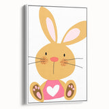 Playful Bunny Nursery Wall Art - Framed Baby Room Decor