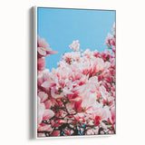 Framed canvas vintage poster art depicting colorful spring season, ideal for extra large living room wall.