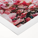 Art deco poster featuring a stylized spring landscape in pastel shades on rolled canvas, suitable for dining room decor.