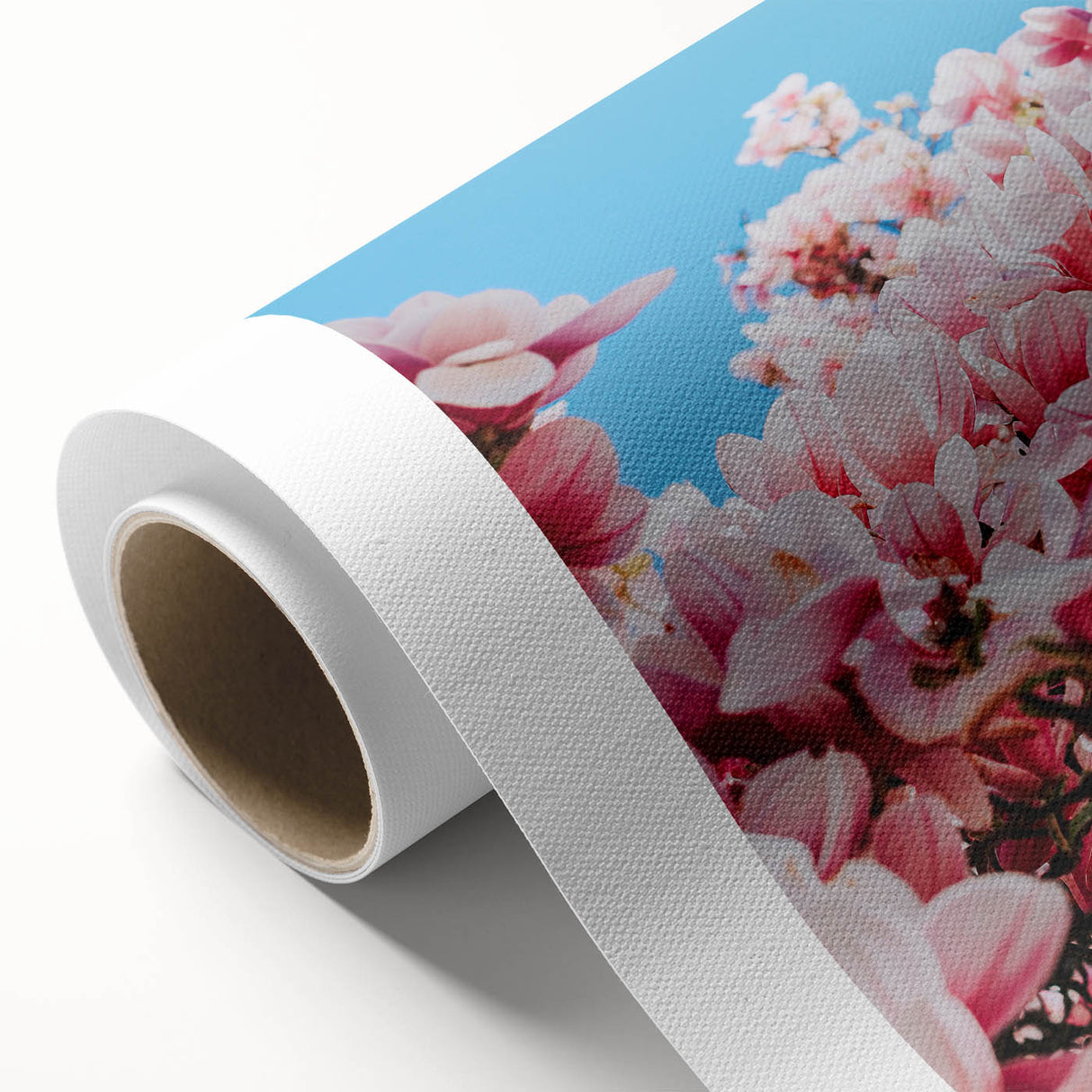 Art deco poster featuring spring-themed floral design in pastel shades on rolled canvas, ideal for nursery wall art.