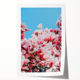 Rolled canvas print featuring a vibrant spring floral design in pastel shades, ideal for art wall dining room.