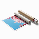 Extra large rolled print featuring spring floral art in pastel shades, ideal for classy bathroom wall art.