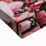 Black and white landscape painting on large canvas featuring spring trees, ideal for bedroom wall art.