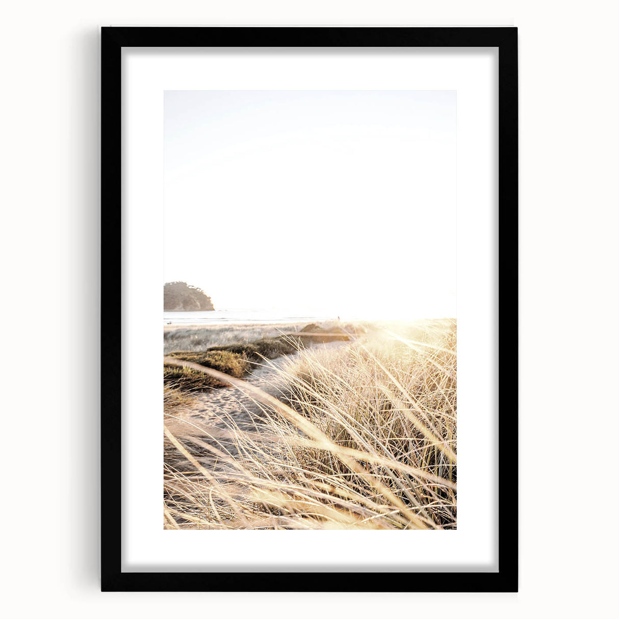Extra large abstract art print featuring colorful, textured brush strokes in a black frame, ideal for living room decor.