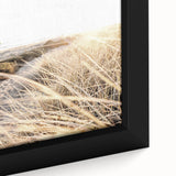Extra large framed canvas featuring textured, colorful art with a summer theme on a black background.