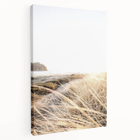 Large abstract summer-themed canvas art in warm orange and yellow tones, ideal for kitchen wall decor.