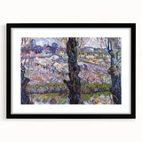 Extra large abstract art print with vibrant, colorful textures on a black framed canvas, ideal for living room decor.