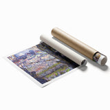 Extra large rolled canvas print featuring a floral scene in muted watercolor tones.