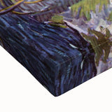 Black and white landscape painting of a serene rural scene on a large stretched canvas, ideal for bedroom wall art.