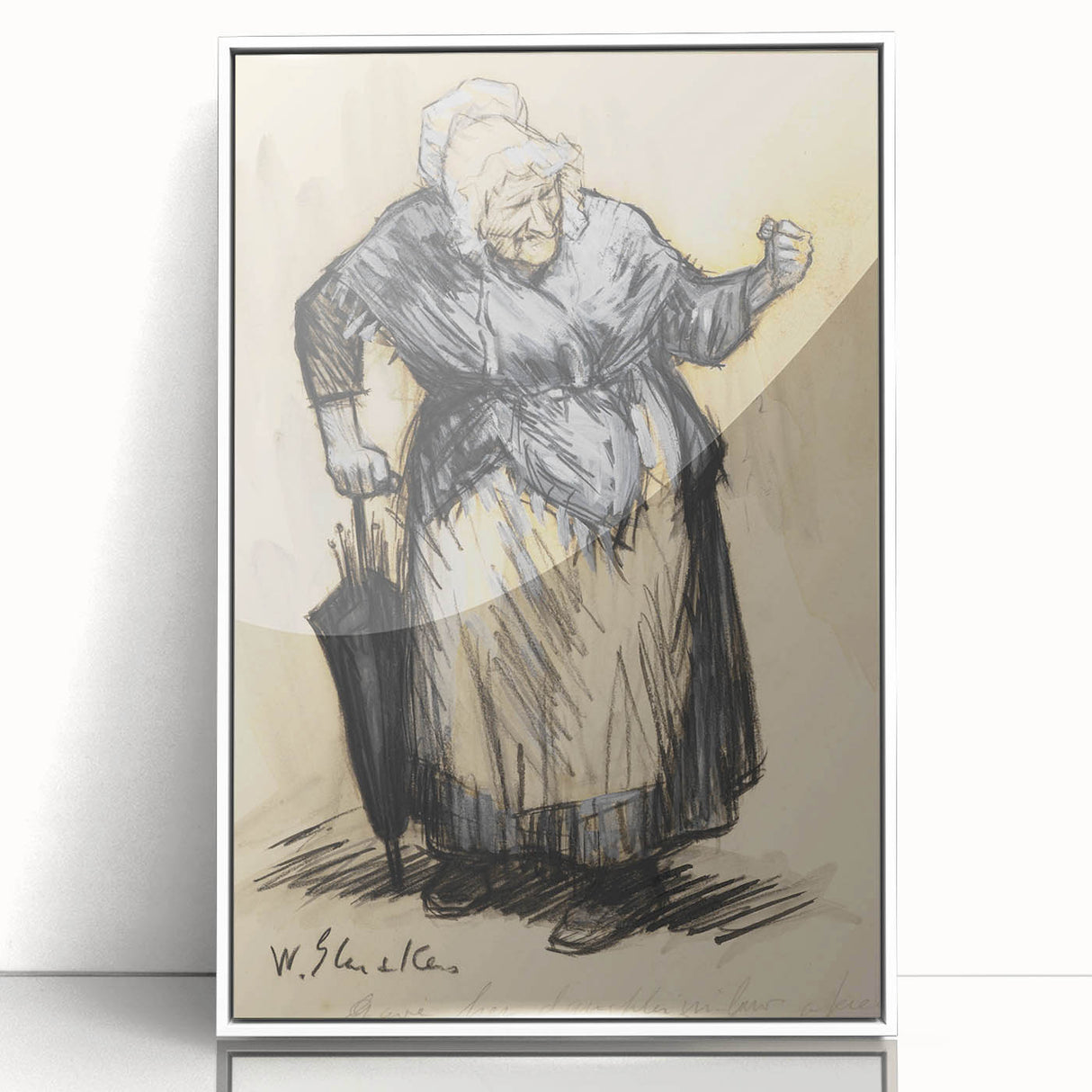 Modern Wall Art: William Glackens’ Sketch – Expressive Charcoal Drawing