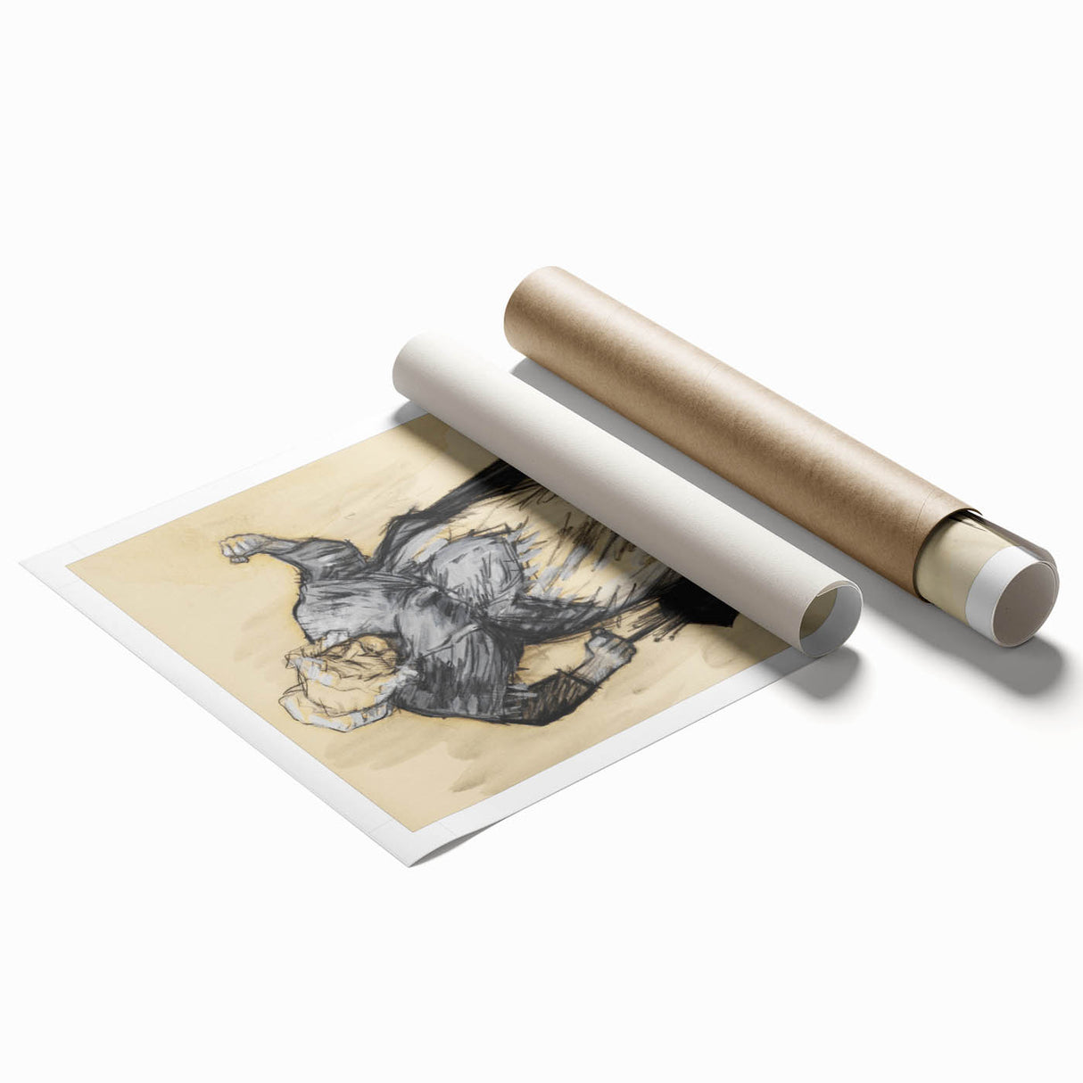 Modern Wall Art: William Glackens’ Sketch – Expressive Charcoal Drawing