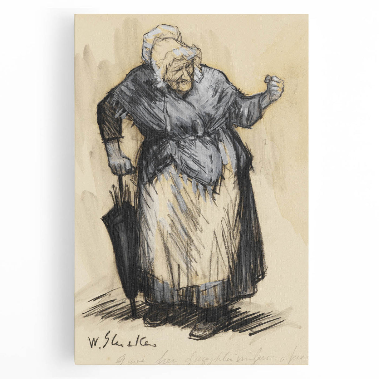 Modern Wall Art: William Glackens’ Sketch – Expressive Charcoal Drawing