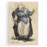 Modern Wall Art: William Glackens’ Sketch – Expressive Charcoal Drawing