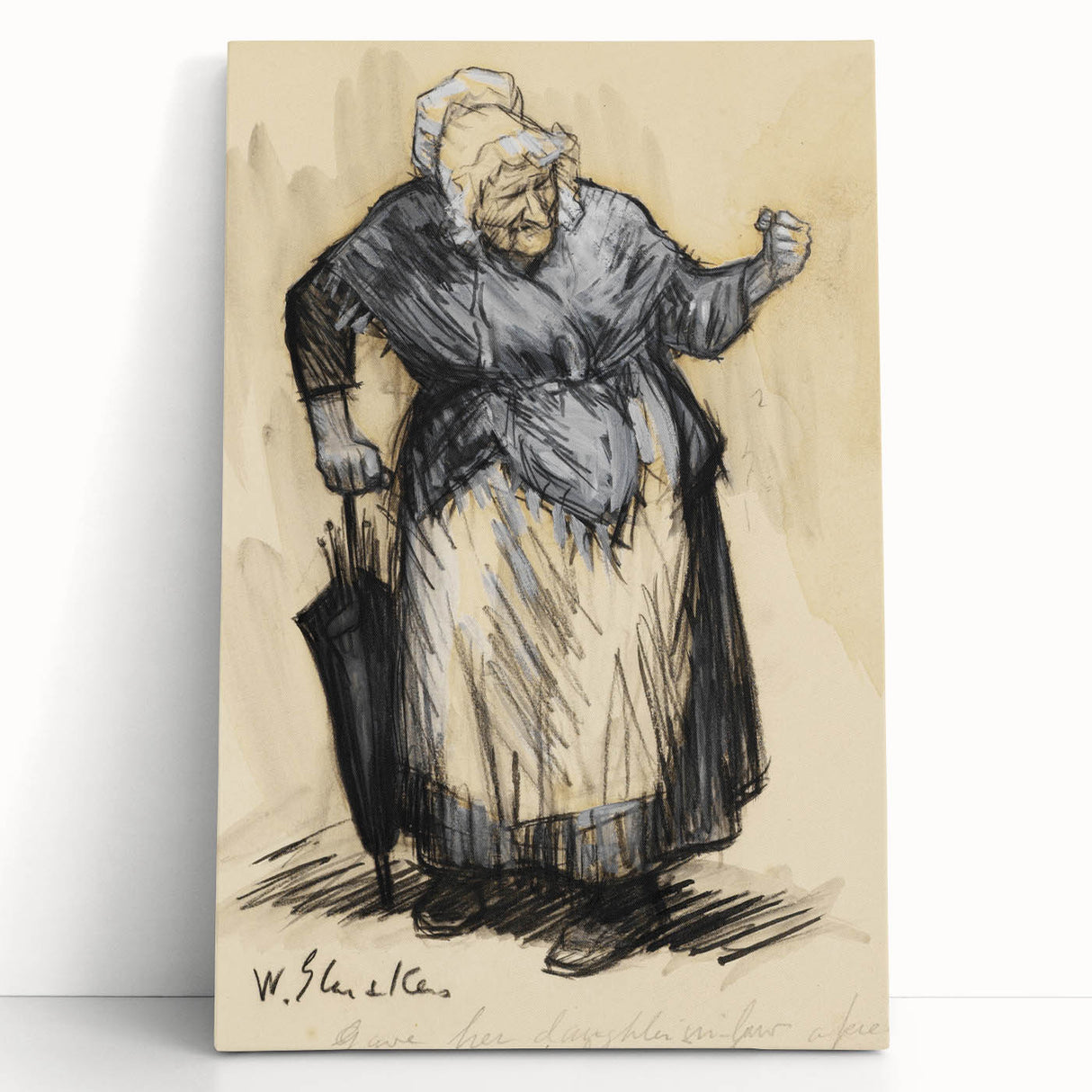 Modern Wall Art: William Glackens’ Sketch – Expressive Charcoal Drawing