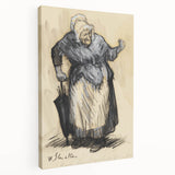 Modern Wall Art: William Glackens’ Sketch – Expressive Charcoal Drawing