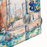 Modern Wall Art: Abstract Harbor Scene with Vibrant Colors
