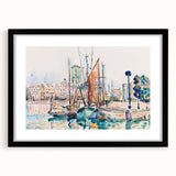 Modern Wall Art: Abstract Harbor Scene with Vibrant Colors