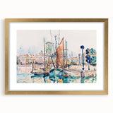 Modern Wall Art: Abstract Harbor Scene with Vibrant Colors