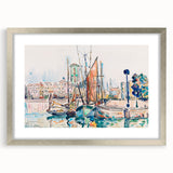 Modern Wall Art: Abstract Harbor Scene with Vibrant Colors