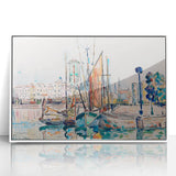 Modern Wall Art: Abstract Harbor Scene with Vibrant Colors
