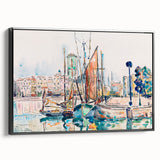 Modern Wall Art: Abstract Harbor Scene with Vibrant Colors