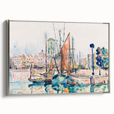 Modern Wall Art: Abstract Harbor Scene with Vibrant Colors