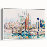 Modern Wall Art: Abstract Harbor Scene with Vibrant Colors