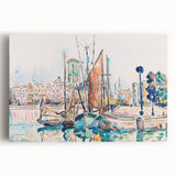 Modern Wall Art: Abstract Harbor Scene with Vibrant Colors