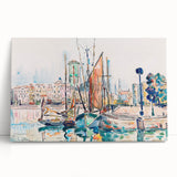 Modern Wall Art: Abstract Harbor Scene with Vibrant Colors